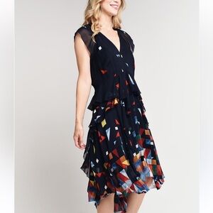 Maison Cinqcent Colorful Geometric Pattern Dress size M